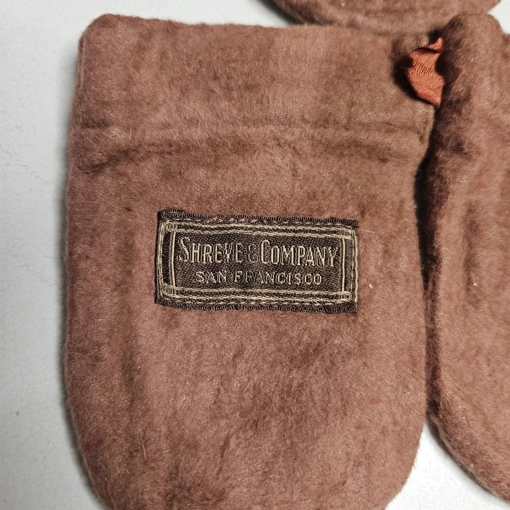 Shreve & Company San Francisco Vintage Brown Felt Jewelry Pouches Set of 5